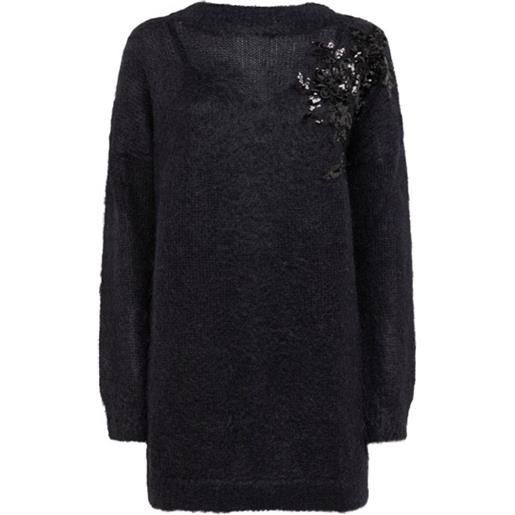 Blugirl abito corto con paillettes - nero