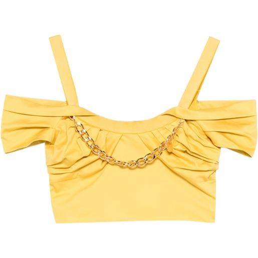 Elisabetta Franchi canotta con dettaglio a catena - giallo