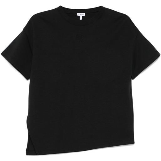 LOEWE t-shirt asimmetrica in misto cotone - nero