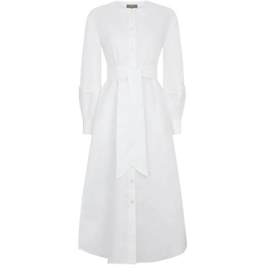 N.Peal abito midi willow in lino - bianco