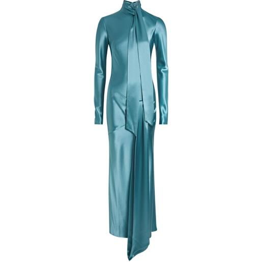Galvan London emilie tie draped midi dress - blu