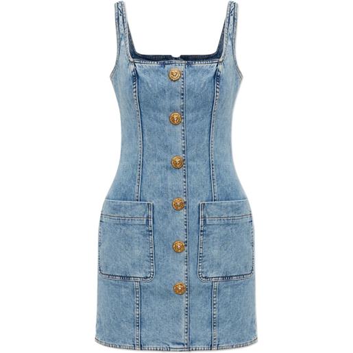 Balmain abito denim - blu