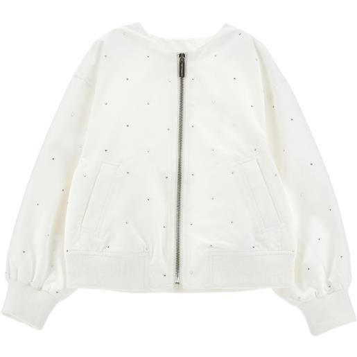 Monnalisa giacca con zip decorativa - bianco