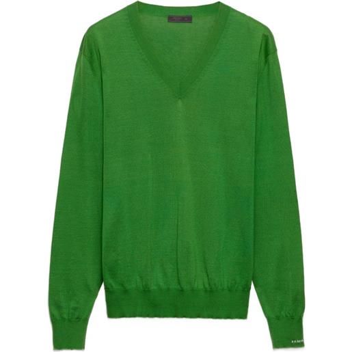Prada maglione con scollo a v - verde