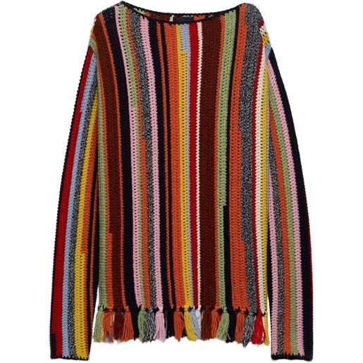 Prada maglione con scollo a barca - arancione