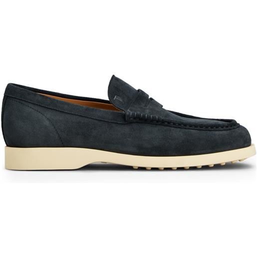 Tod's mocassini penny in pelle scamosciata - blu