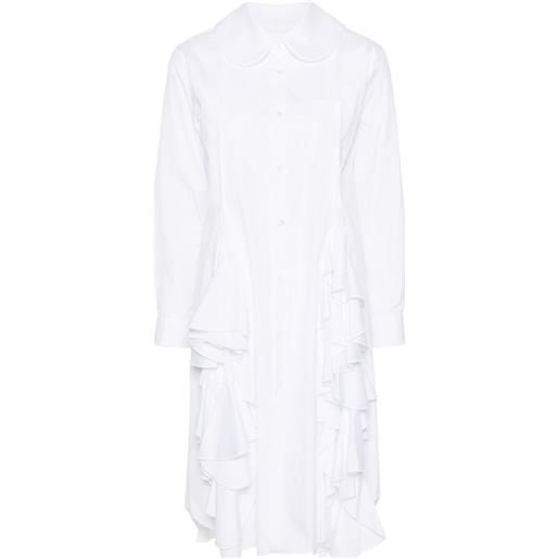 Comme Des Garçons Comme Des Garçons abito midi con ruches - bianco
