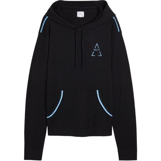 AN-Y1 felpa con cappuccio e logo - nero