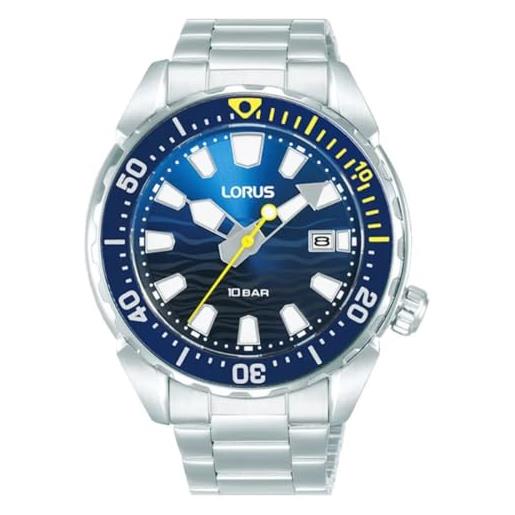 Lorus Orologio Analogico al Quarzo Uomo con Cinturino in Metallo RXN73DX5