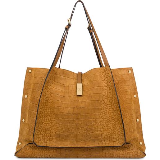 Borsa A Sella In Pelle Cocco Camel Bianca - Tracolla Oriente Made In Italy 30x10x22 Cm - 2