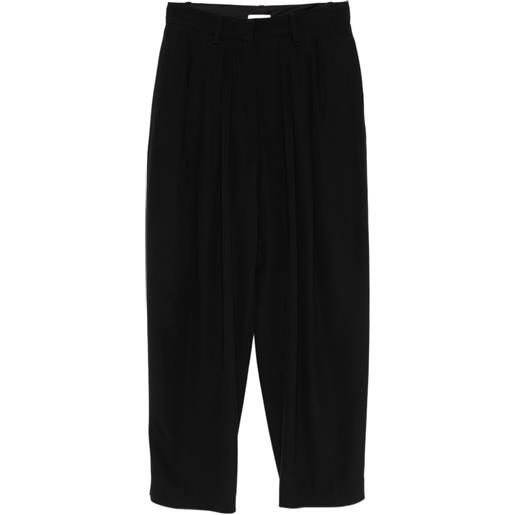 ISABEL MARANT pantaloni janice in crêpe fluido con pieghe - nero