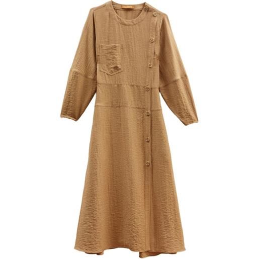 Rejina Pyo abito midi michaela con bottoni - marrone