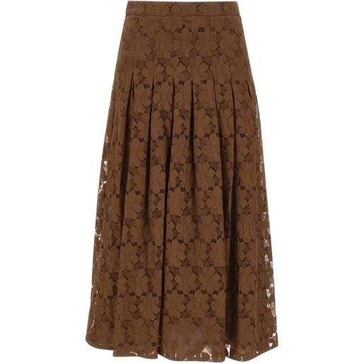 Max Mara gonna midi a fiori - marrone