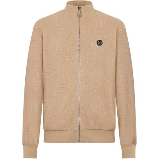 Philipp Plein giacca sportiva con monogramma jacquard - toni neutri