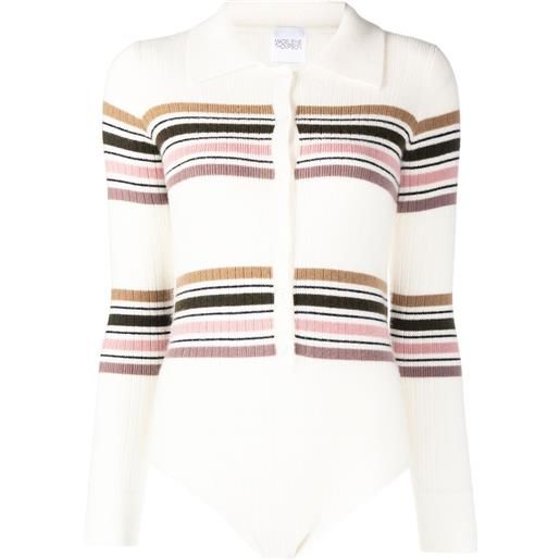 Madeleine Thompson body a righe cetus - bianco