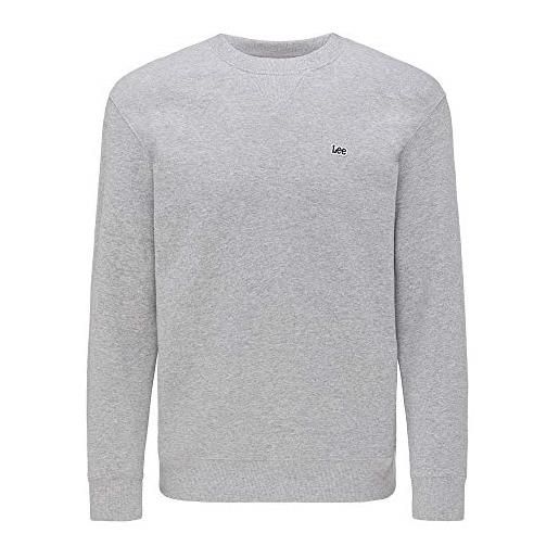 Lee plain crew sws felpa uomo, grey mele, 4xl