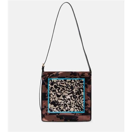 Dries Van Noten borsa a spalla in raso con stampa
