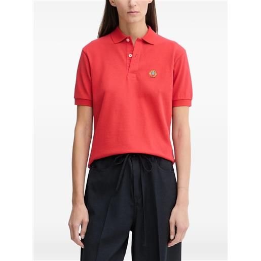 Bally button embellished polo shirt - rosso