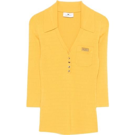 Elisabetta Franchi polo con taschino - giallo