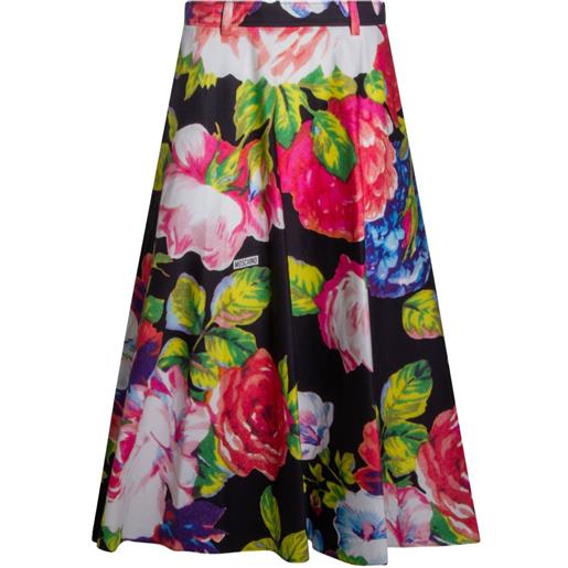 Moschino gonna floreale - nero