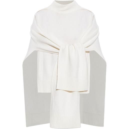 Lisa Yang mantella a collo alto - bianco