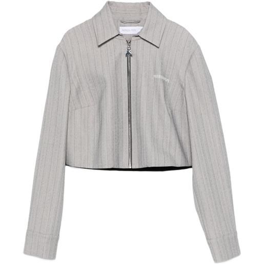 Patrizia Pepe giacca a righe con zip - grigio