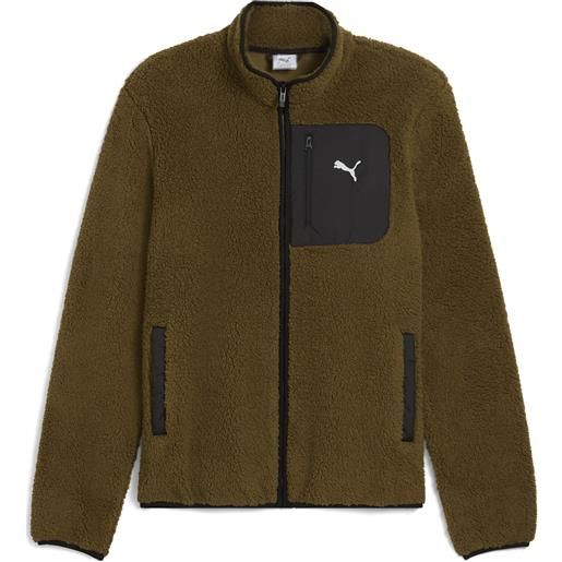 PUMA giacca sherpa da uomo, abbigliamento, verde, xxl