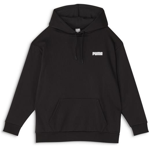PUMA felpa con cappuccio in pile wardrobe essentials vestibilità comoda da uomo, abbigliamento, nero, xl