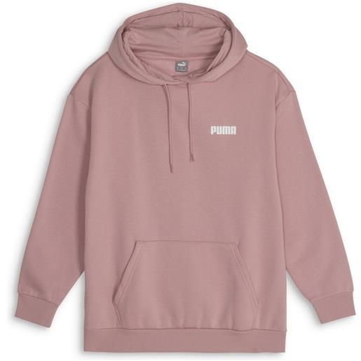 PUMA felpa con cappuccio in pile wardrobe essentials vestibilità comoda da uomo, abbigliamento, rosa, xl