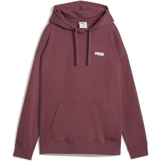 PUMA felpa con cappuccio in pile wardrobe essentials vestibilità comoda da uomo, abbigliamento, viola, xl