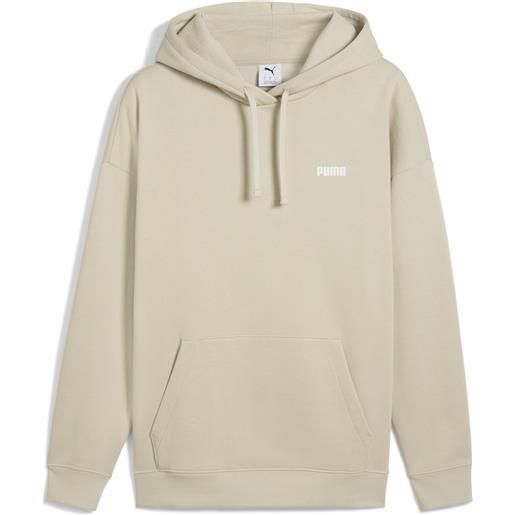 PUMA felpa con cappuccio in pile wardrobe essentials vestibilità comoda da uomo, abbigliamento, beige, xl