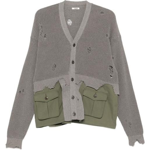 KHOKI cardigan con effetto vissuto - grigio