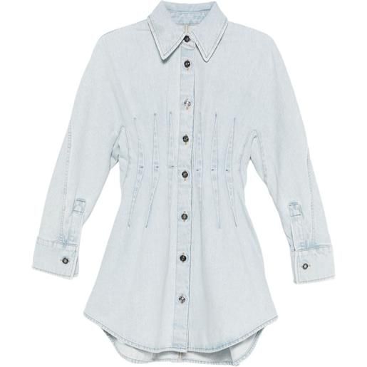 Givenchy abito midi denim con bottoni - blu