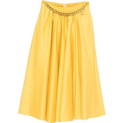 Elisabetta Franchi gonna midi con catena - giallo