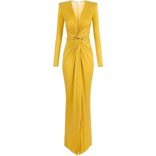 Elisabetta Franchi abito lungo con spacco - giallo