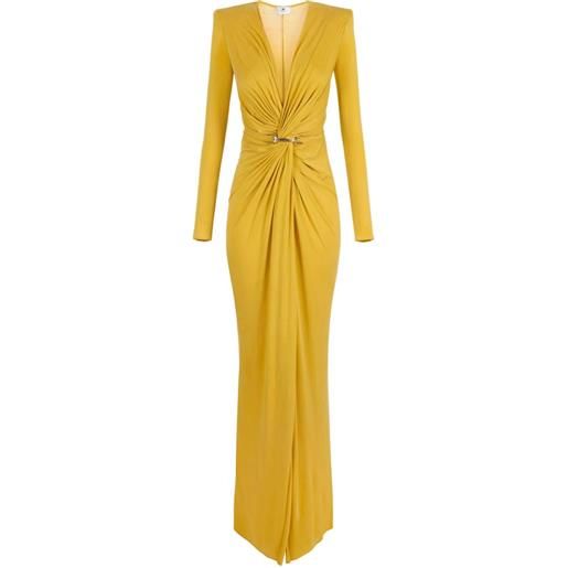 Elisabetta Franchi abito lungo con spacco - giallo