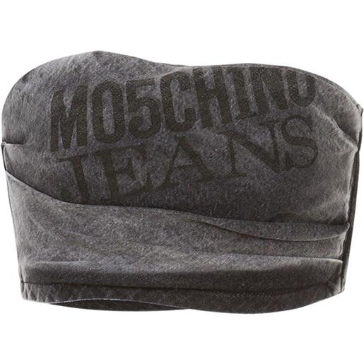MOSCHINO JEANS top corto denim - grigio
