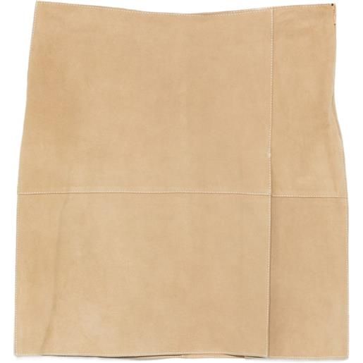 P.A.R.O.S.H. minuetto suede mini skirt - toni neutri