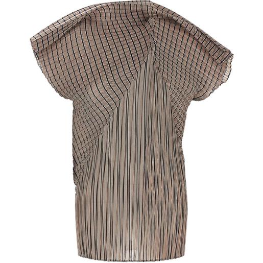 Issey Miyake top a righe - toni neutri