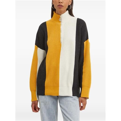MOSCHINO JEANS stripe zip knitwear - giallo