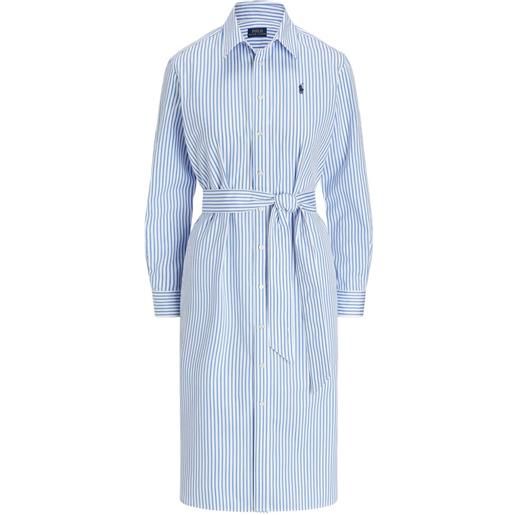 Polo Ralph Lauren abito midi a righe - bianco