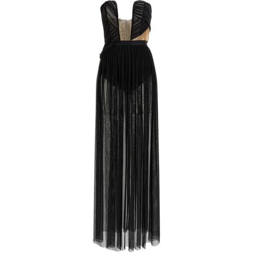Nensi Dojaka corsetto draped gown maxi dress - nero