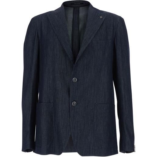Tagliatore blazer denim monopetto - blu