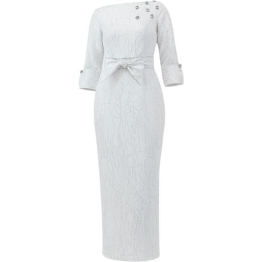 Baruni abito lungo sedum con decorazione - bianco