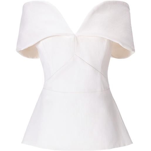 MOOS STUDIO top con spalle scoperte - bianco