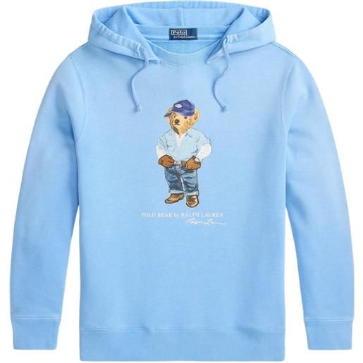 Polo Ralph Lauren felpa polo bear con cappuccio - blu