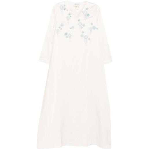 SHATHA ESSA abito lungo con paillettes - toni neutri