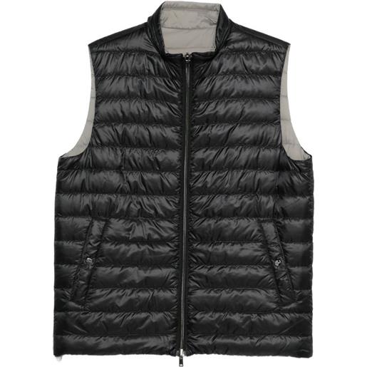 Herno gilet reversibile trapuntato - nero