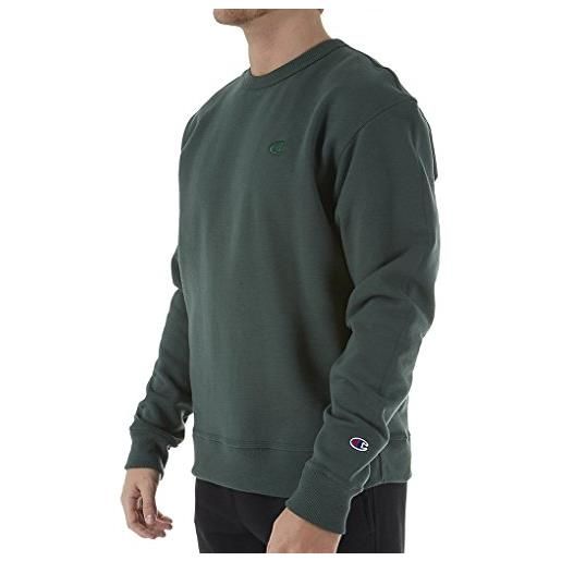Champion powerblend-felpa maglia, verde (dark green), s uomo