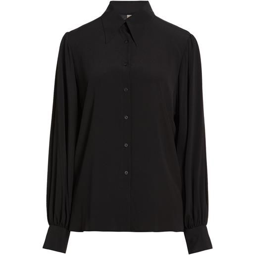 Camicia Donna In Raso GRACE KARIN, Maniche Lunghe, Colletto A Risvolto, Nero, Taglie Forti Fino A XXL, Per Ufficio E Serate